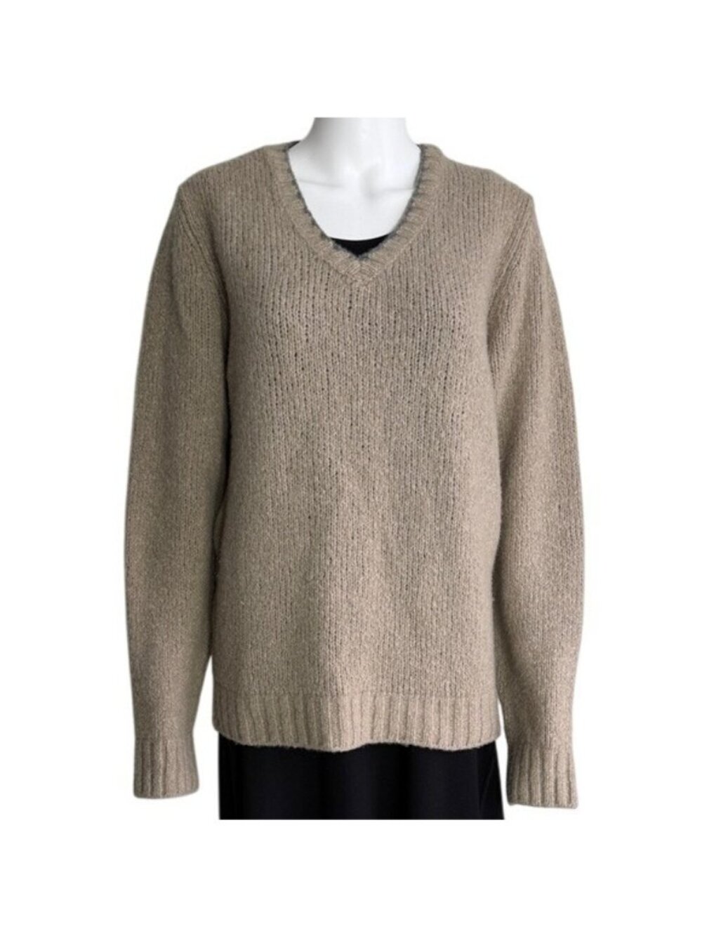 Zanone Italian Wool–Cashmere V-Neck Sweater – Size Fits M/L